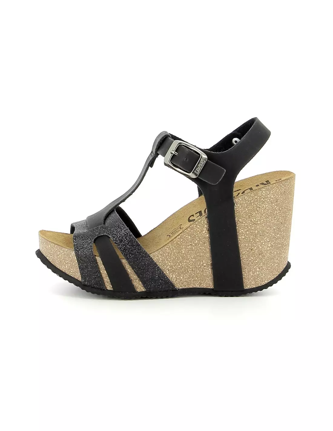 K DAQUES TRIO NOIR PLOMB - Sandales & nu-pieds Noir