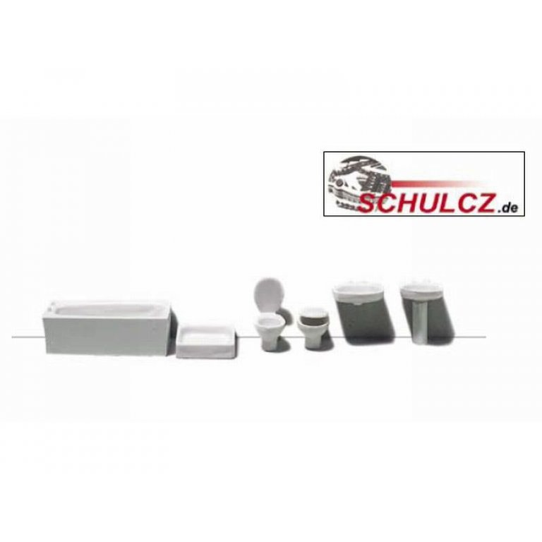 Badezimmer-Set weiß, 1:50