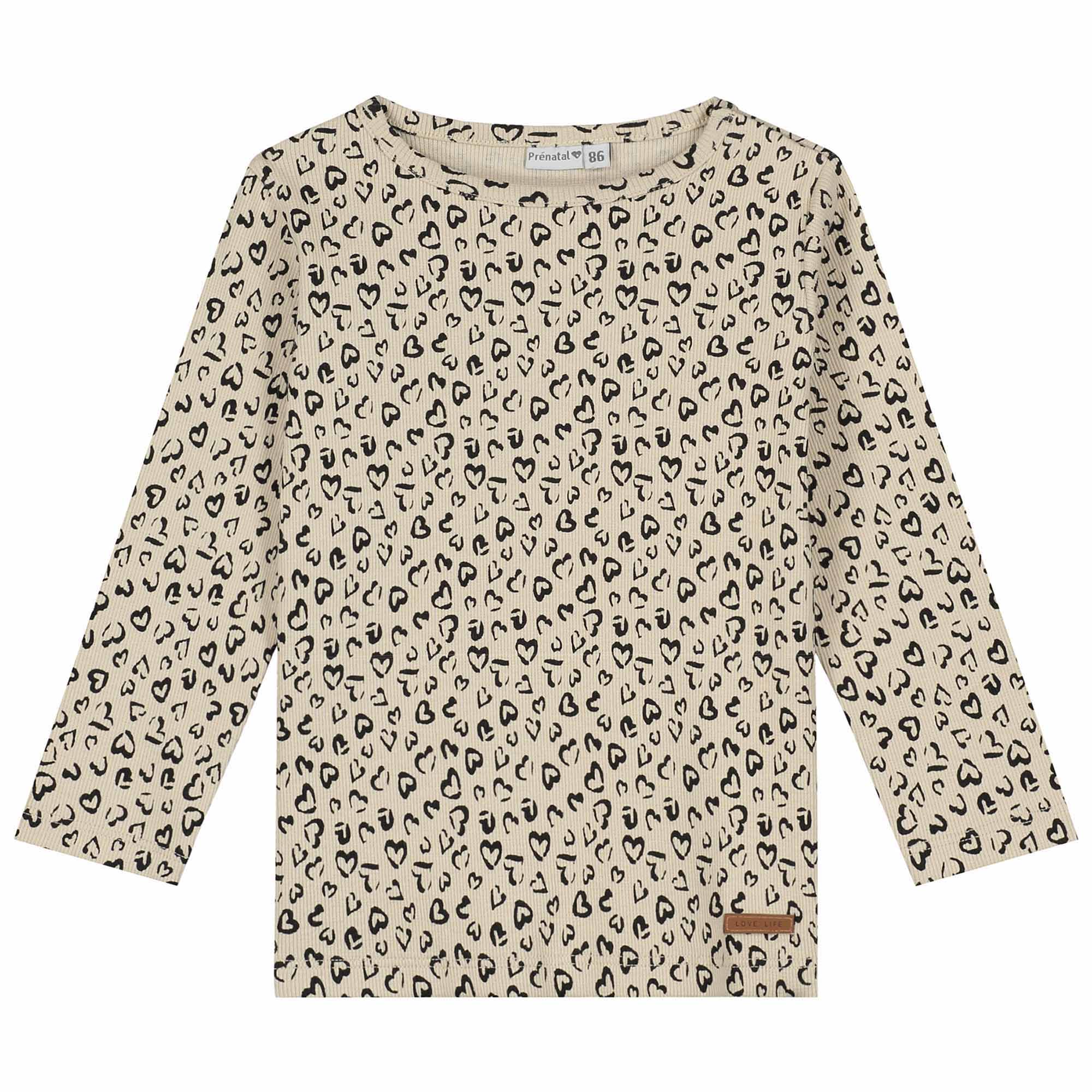 Prénatal baby shirt lange mouwen all over print beige