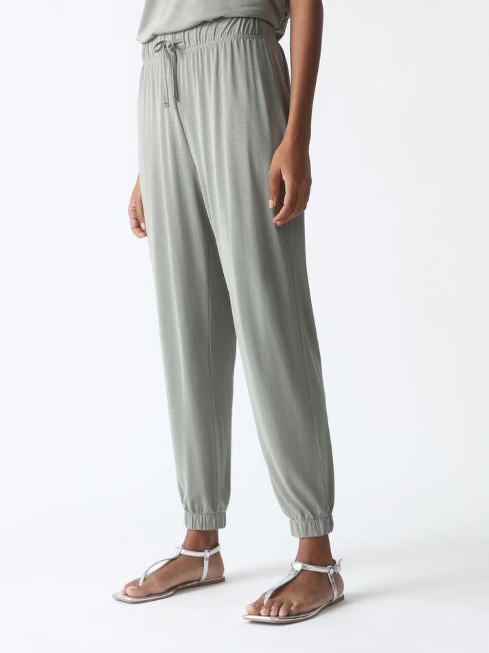 Calça jogger fluida - Verde Musgo