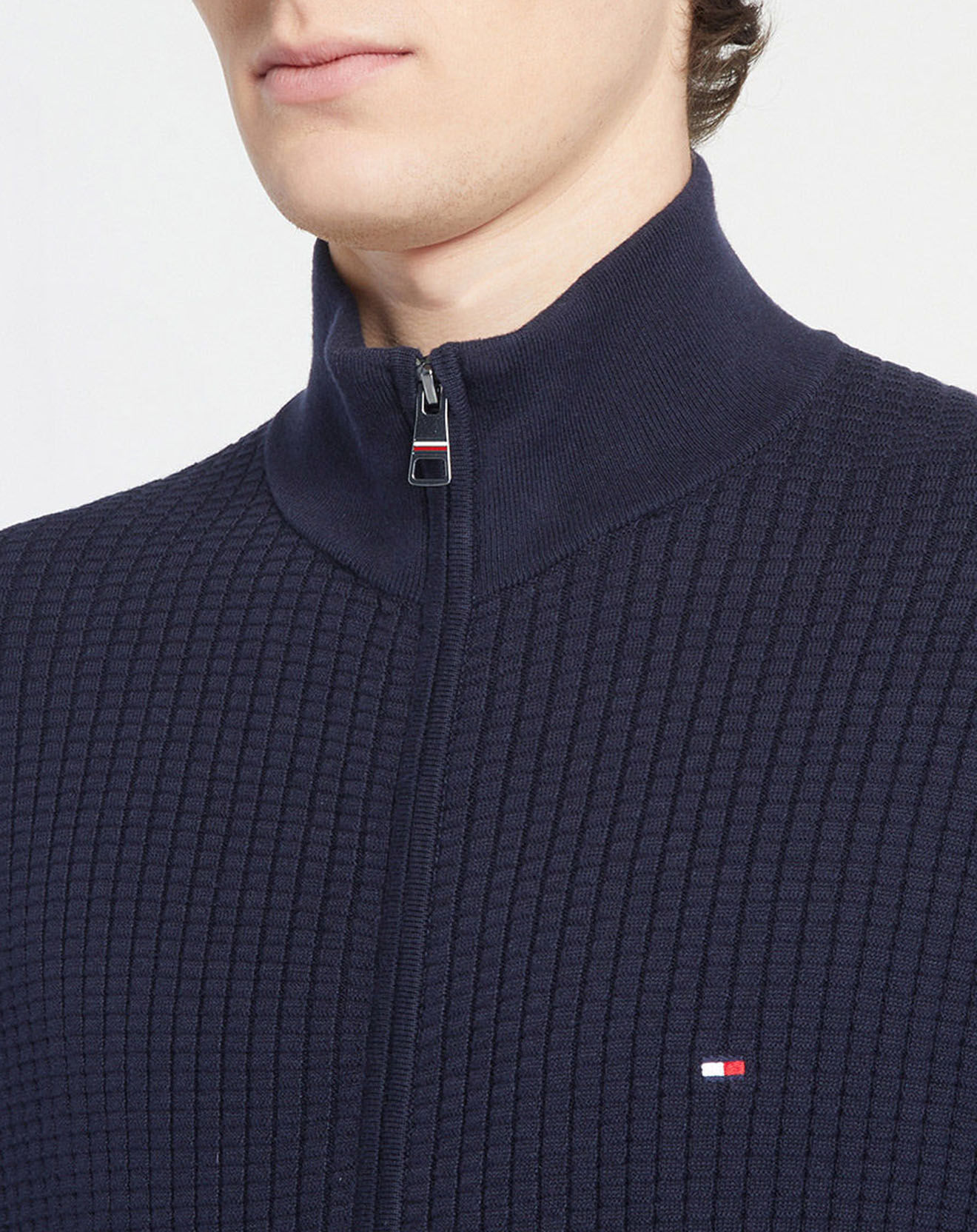 Tommy Hilfiger Gilet zippé Structure bleu marine