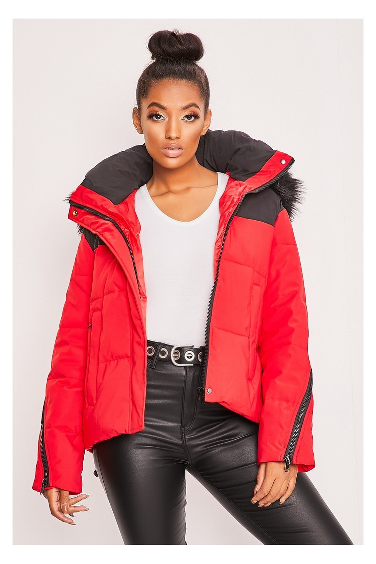 Veste rouge et noir