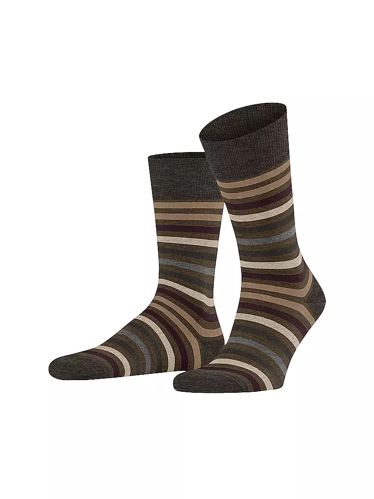 FALKE Socken TINTED STRIPE beech braun