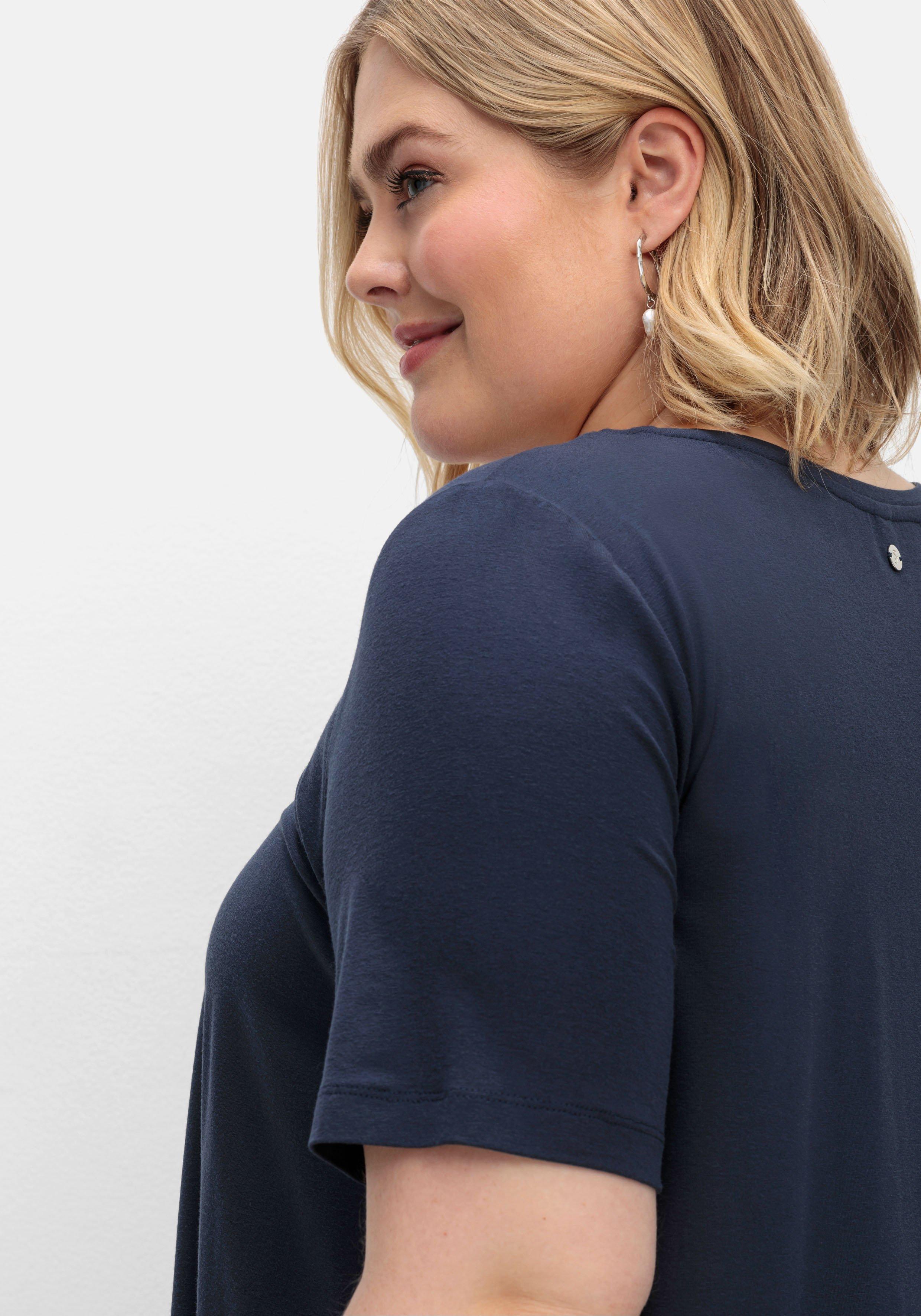 T-Shirt in A-Linie, mit Falten am Ausschnitt