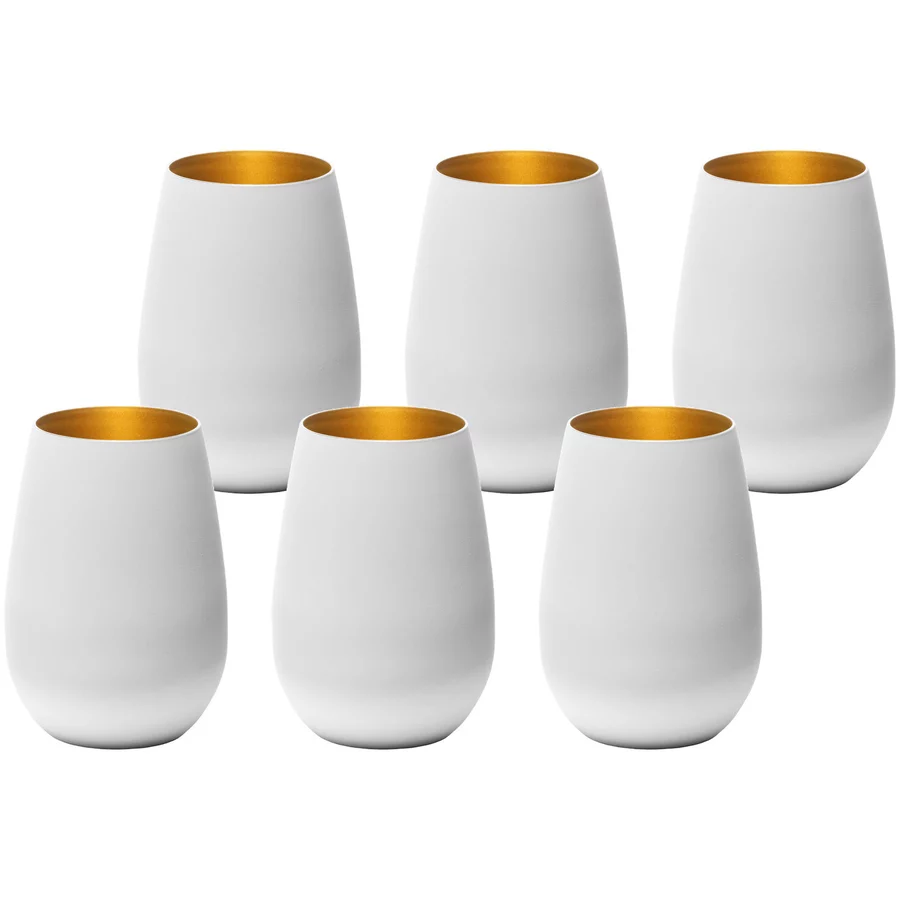 Stölze Lausitz Becher Elements 465 ml 6er Set weiß-gold