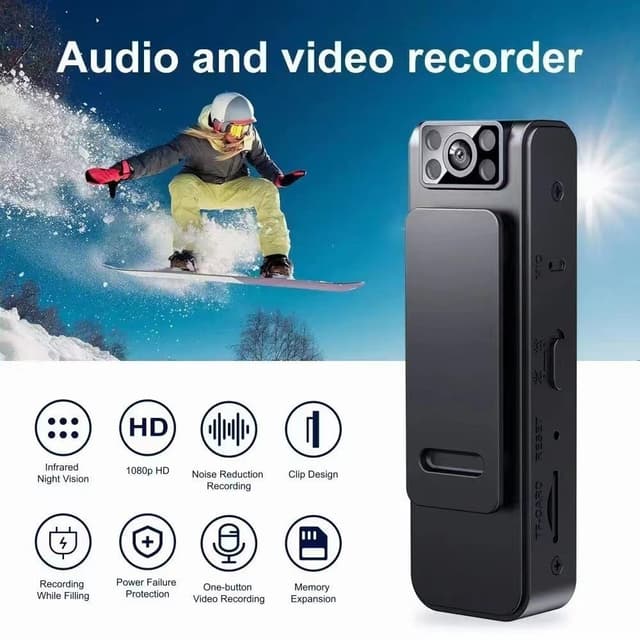 L8+ WiFi HD 1080P Mini-kamera tilbage Clip Bodycam stemme- og lydoptager