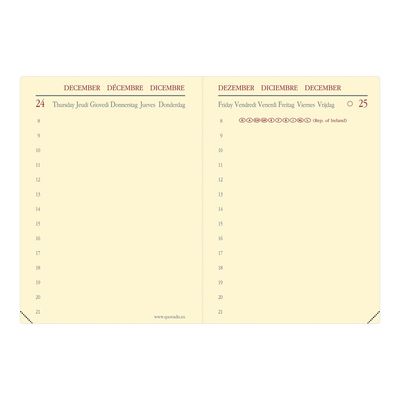 Agenda Miniday Soho - 1 jour par page - 7 x 10 cm - papier ivoire - noir ébène - Quo Vadis