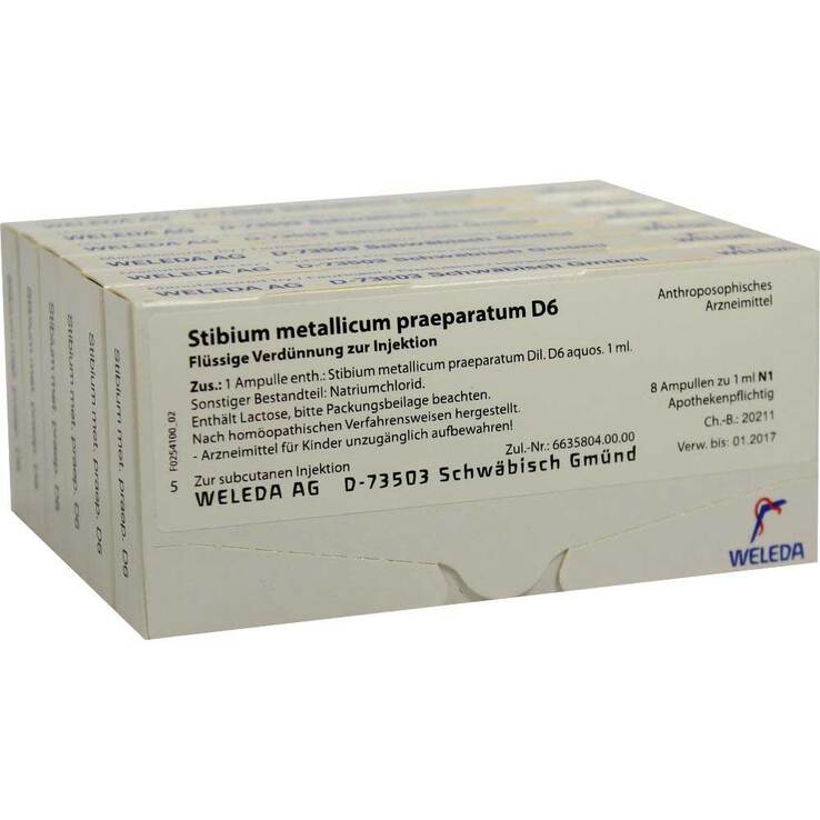 Stibium metallicum praeparatum D 6 Ampullen, 48X1 ml