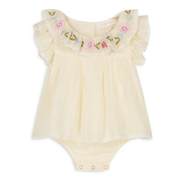 Louise Misha Robe Anusha Brodée | Vanille