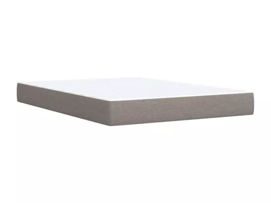 Sommier à lattes de lit avec matelas Taupe 140x190 cm Tissu