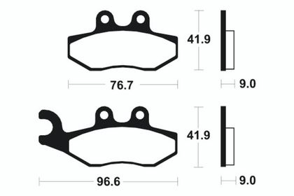 Plaquettes de freins Tecnium Scooter organique - ME286