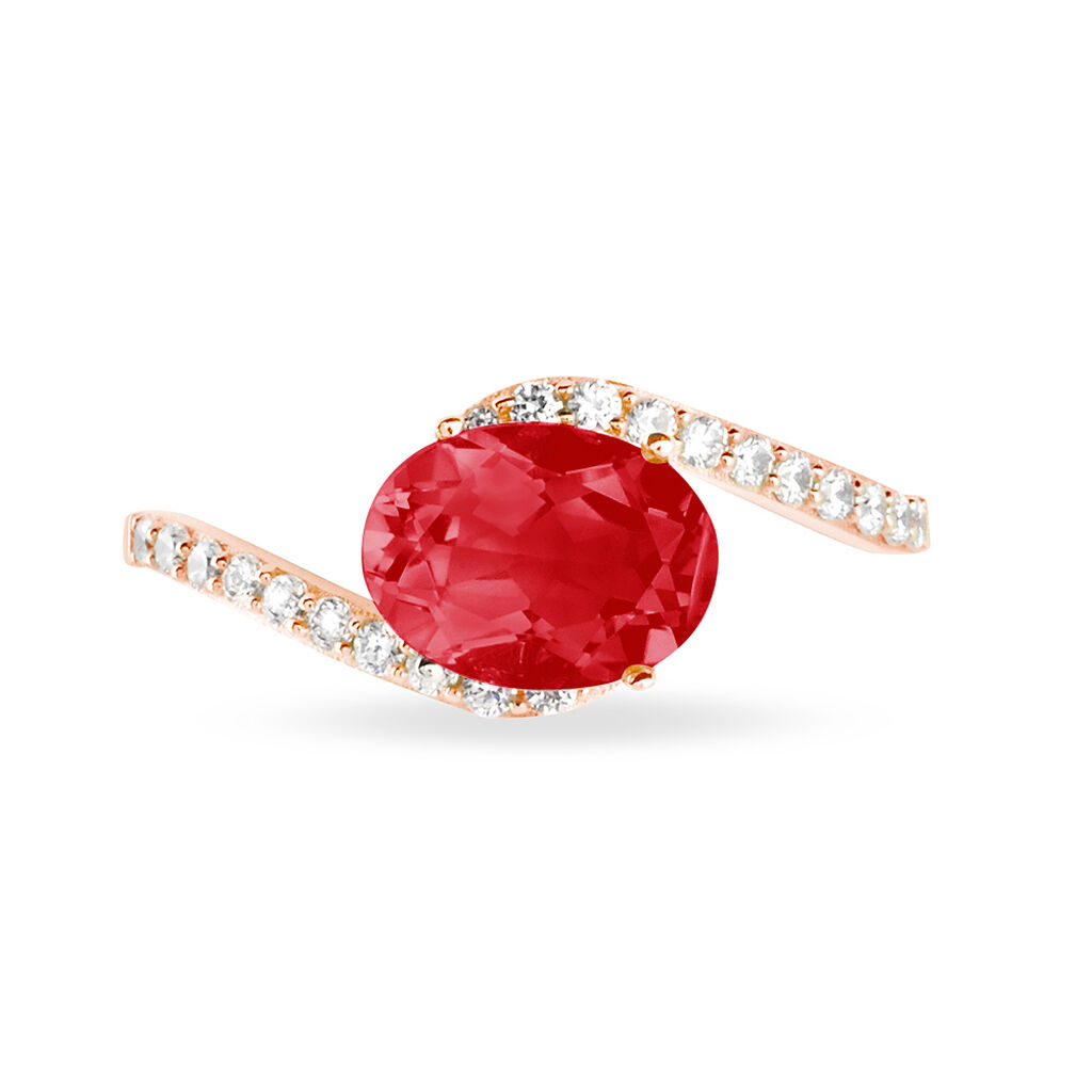Bague Loriane Or Rose Rubis Et Diamant