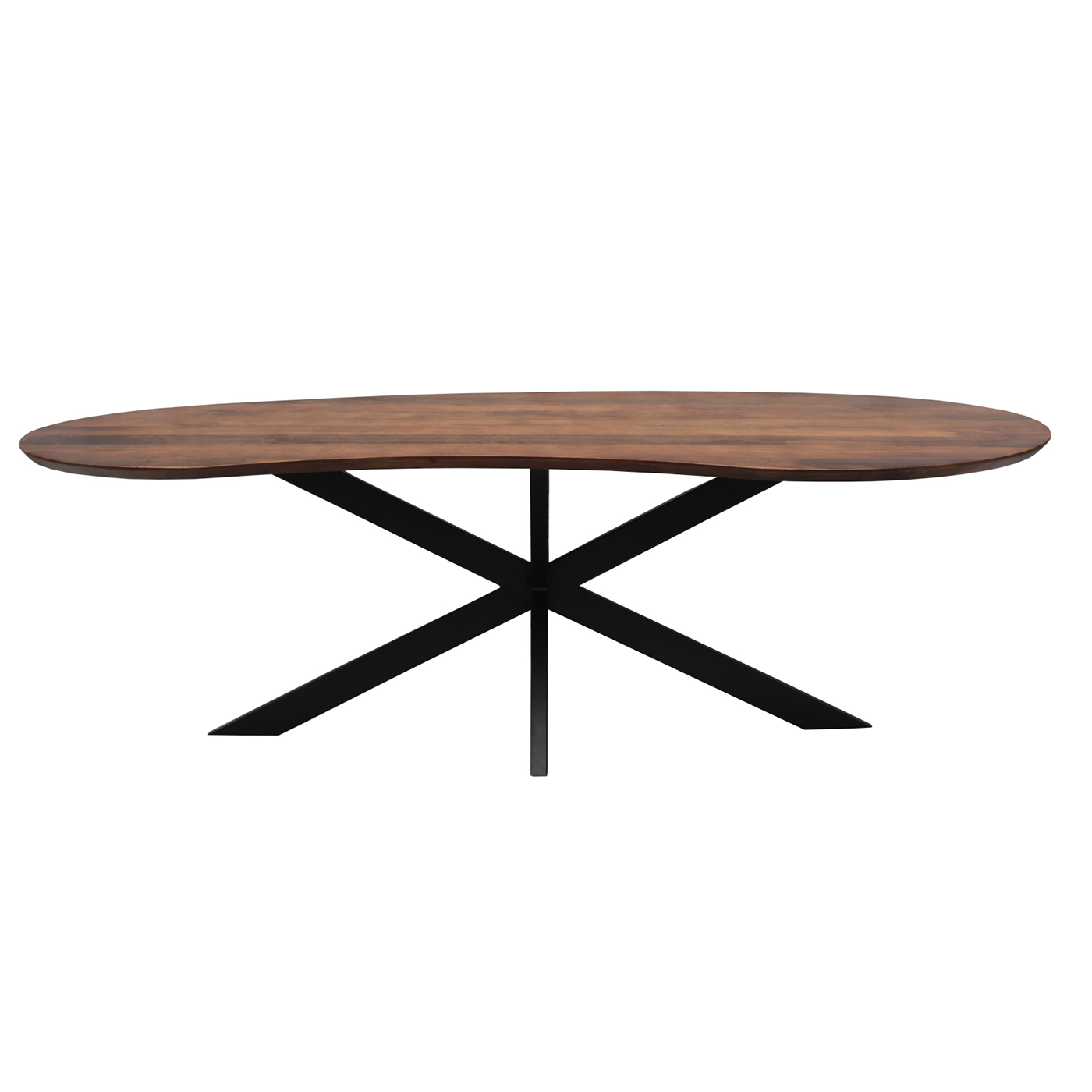 Eettafel organisch Kidney Eettafel mango organisch Kidney walnoot met spinpoot 160 cm