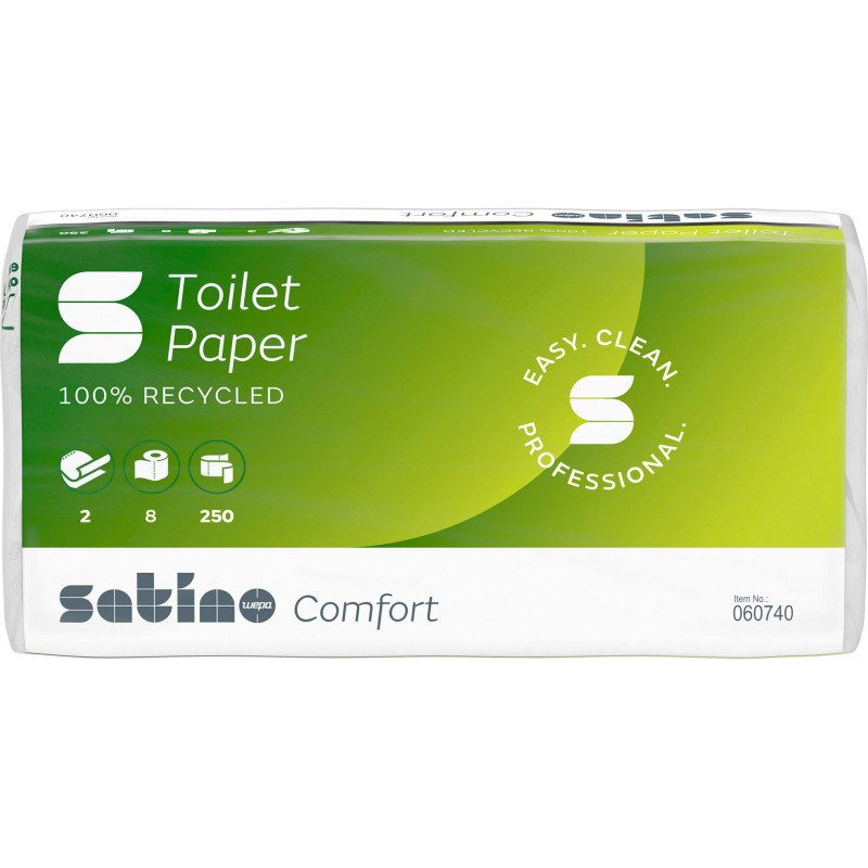 Papier toilette double épaisseur Satino Comfort - 64 rouleaux de 250 feuilles