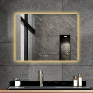 Atlantic badkamerspiegel Maeva met verlichting rechthoek 60 x 80cm chroom