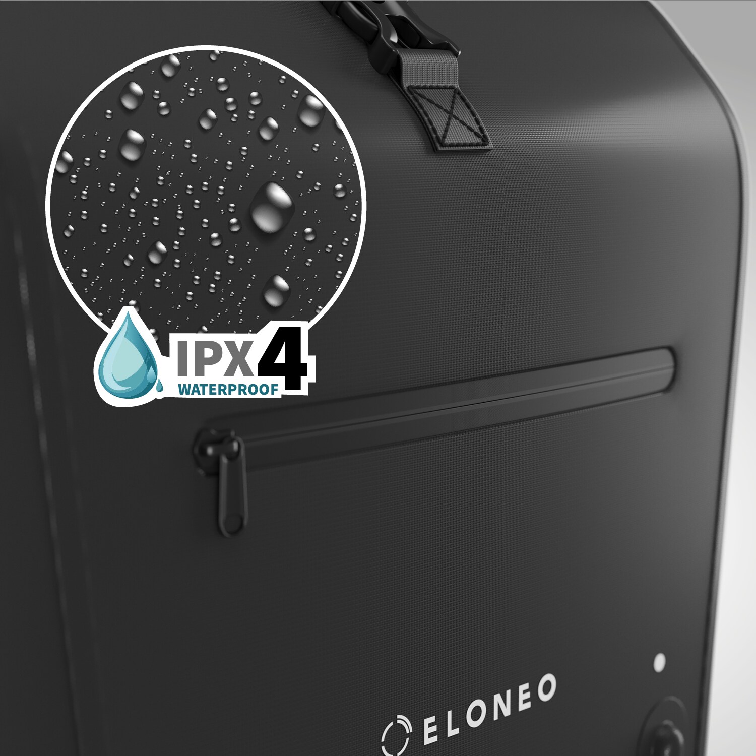 eloneo Fahrradtasche für Laptop wasserdicht mit LED, 25L