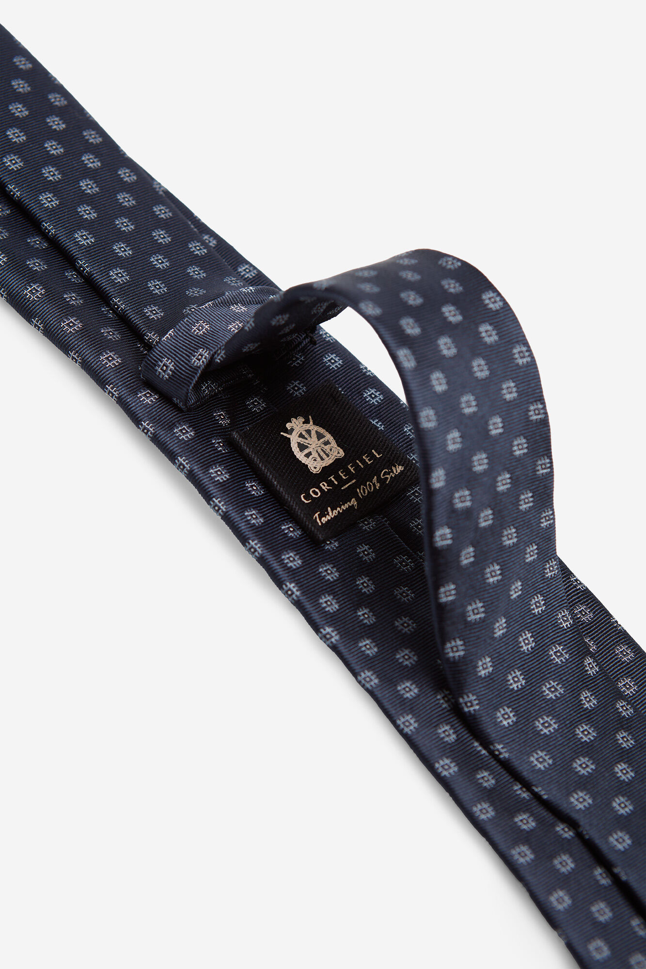 Gravata de seda com microestampa - Azul