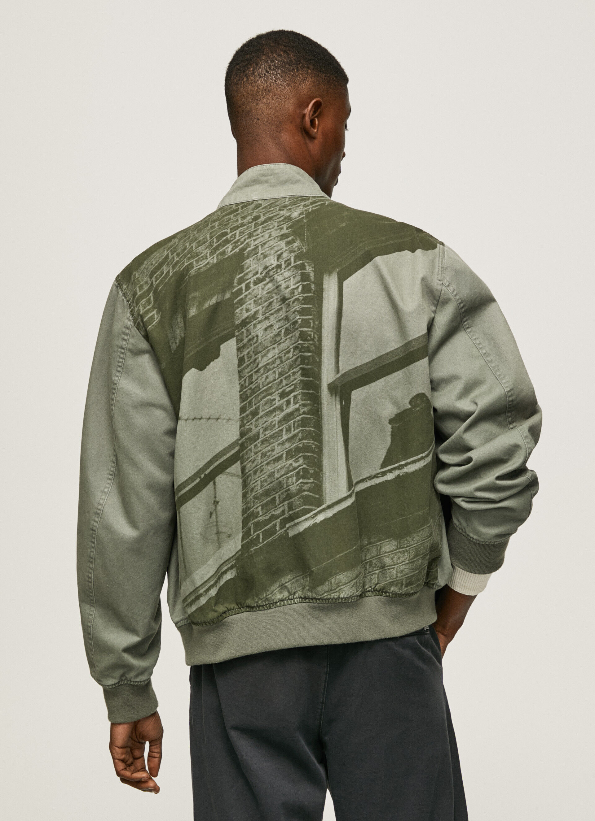 Jaqueta de algodão Harrington - verde-esmeralda