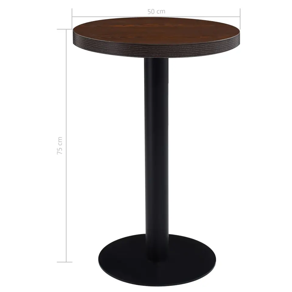 vidaXL - Bistrotafel - Bruin - MDF - 50 x 75 cm