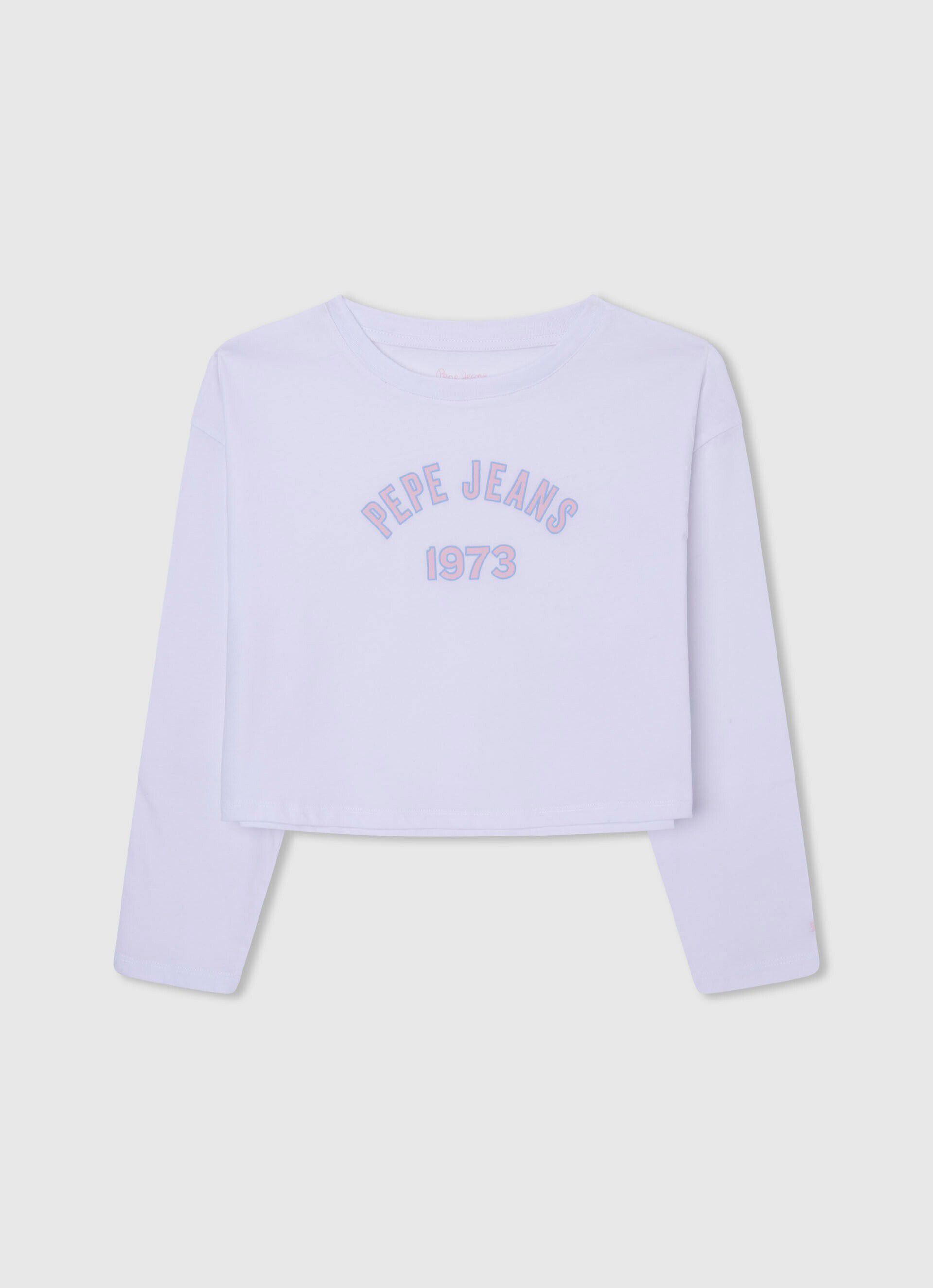 CAMISETA DE ALGODÃO DE MANGA LONGA - branca