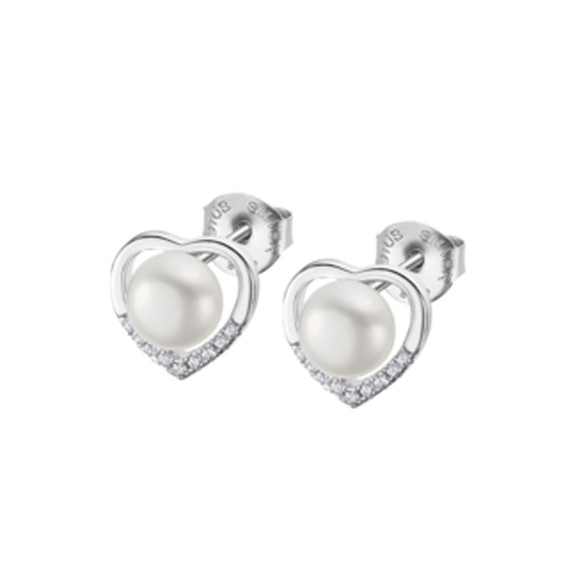 Boucles d'oreilles Lotus argent et perle