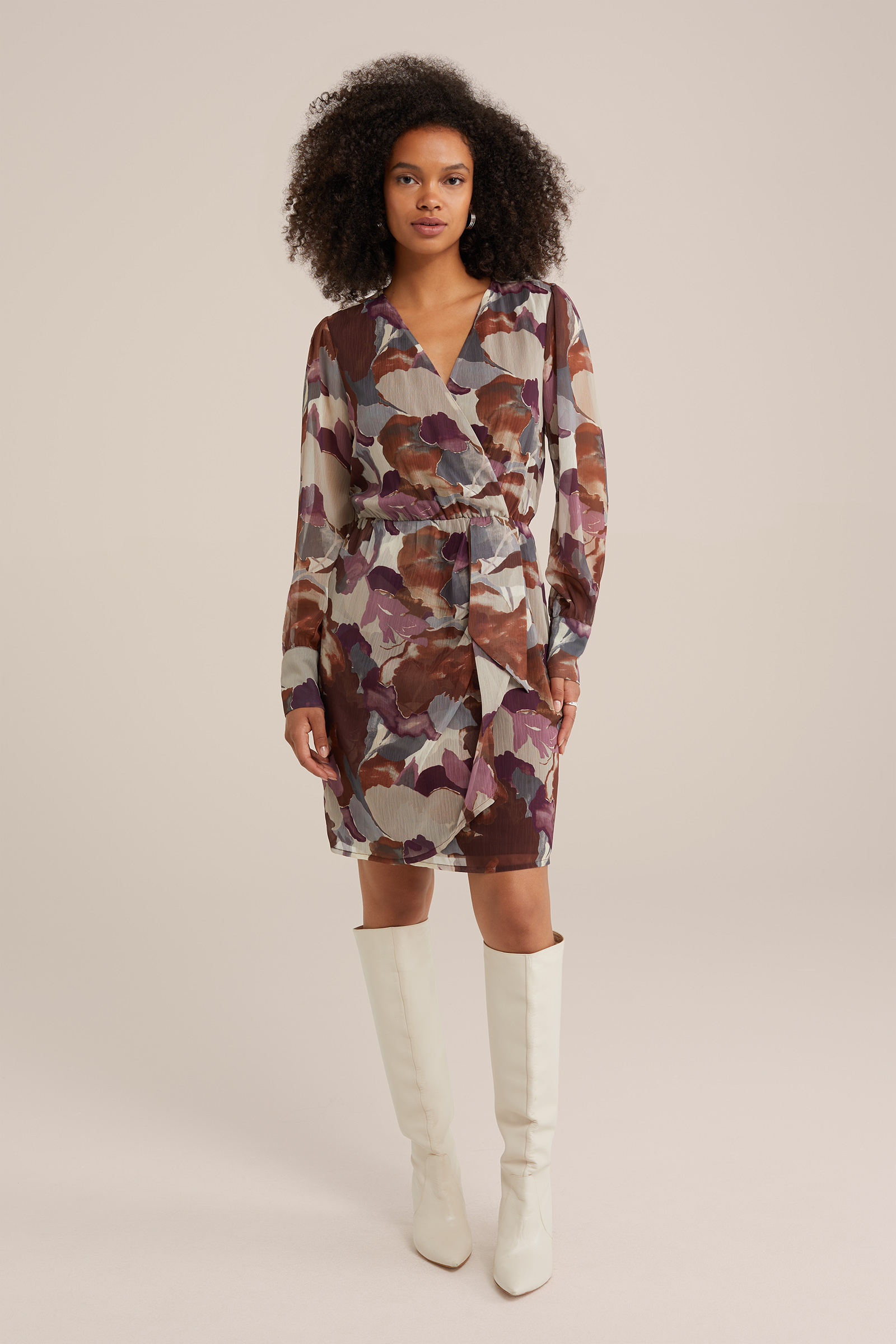 jurk met dessin WE Fashion Multikleur