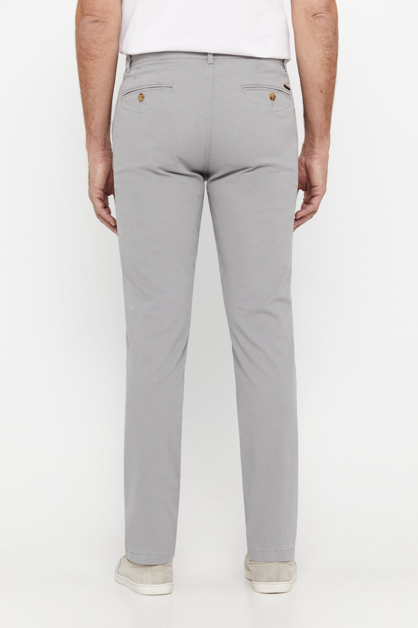 Calça chino de corte regular - Cinza