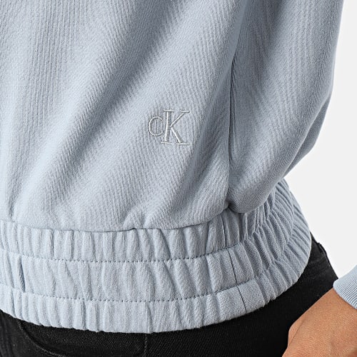Sweat Crewneck Femme Logo Tape 8980 Bleu Ciel