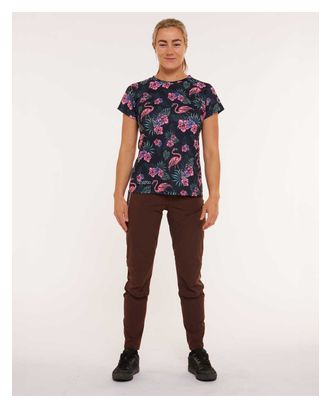 Maillot Manches Courtes Femme Dharco Noir/Rose