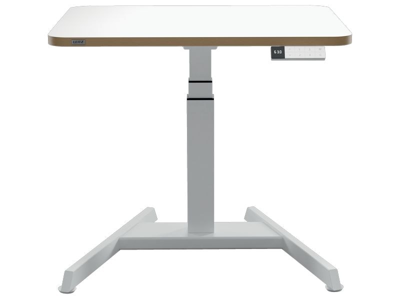 Leitz Ergo, höhenverstellbarer Sitz-Stehtisch Weiss Elektrisch höhenverstellbarer Schreibtisch