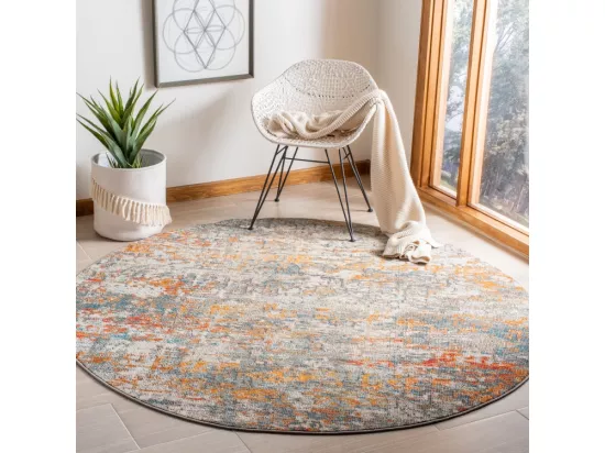 Tapis Grey & Orange 122 X 122 cm - Manjor