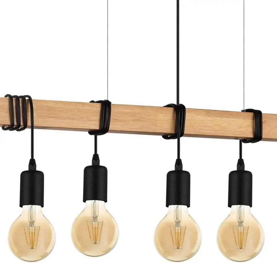 EGLOTownshendHanglamp-E27-150cm-Bruin/Zwart