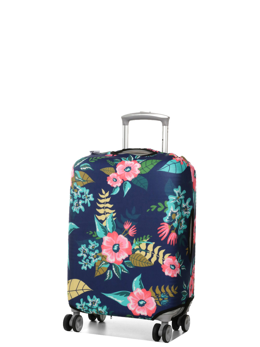 Housse de valise Periea Dark Blue with Flowers S