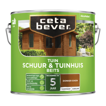 CetaBever Tuinbeits Schuur & Tuinhuis zijdeglans transparant donker eiken 2,5 liter