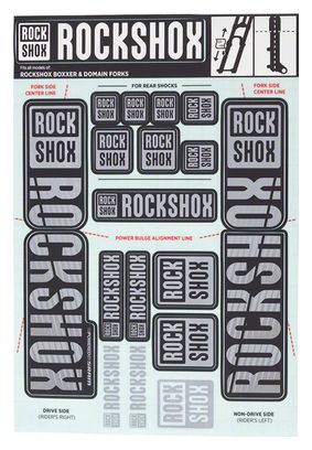 Kit Stickers Rockshox pour Fourche 35 mm Blanc