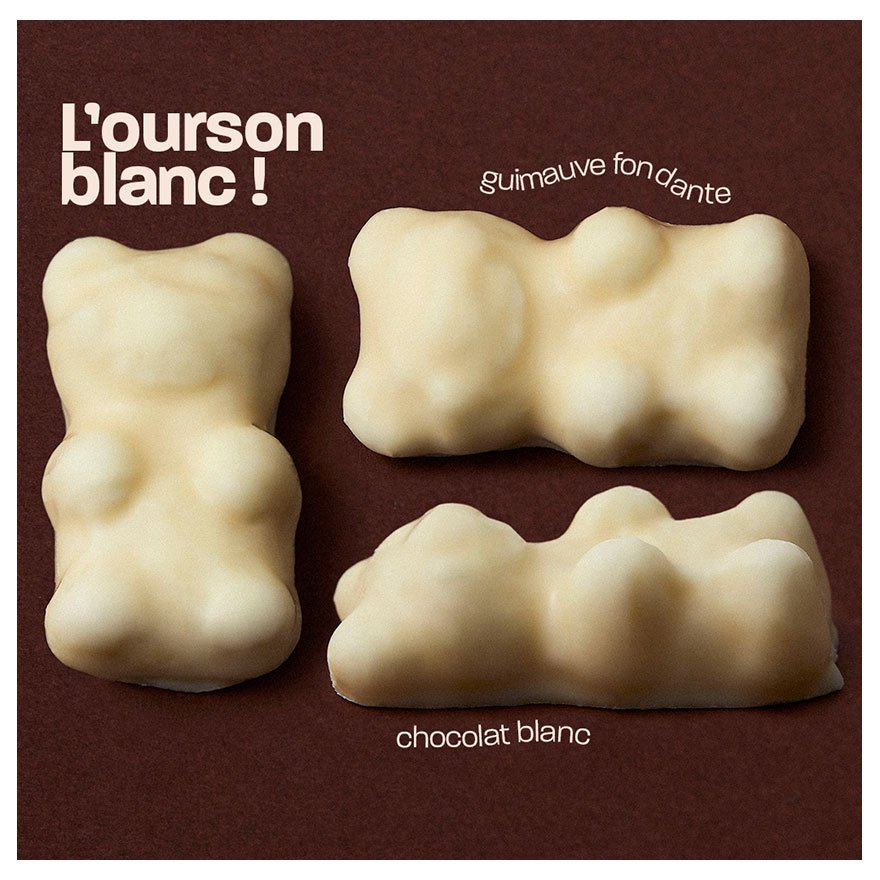 Cube 24 ours blanc en guimauve