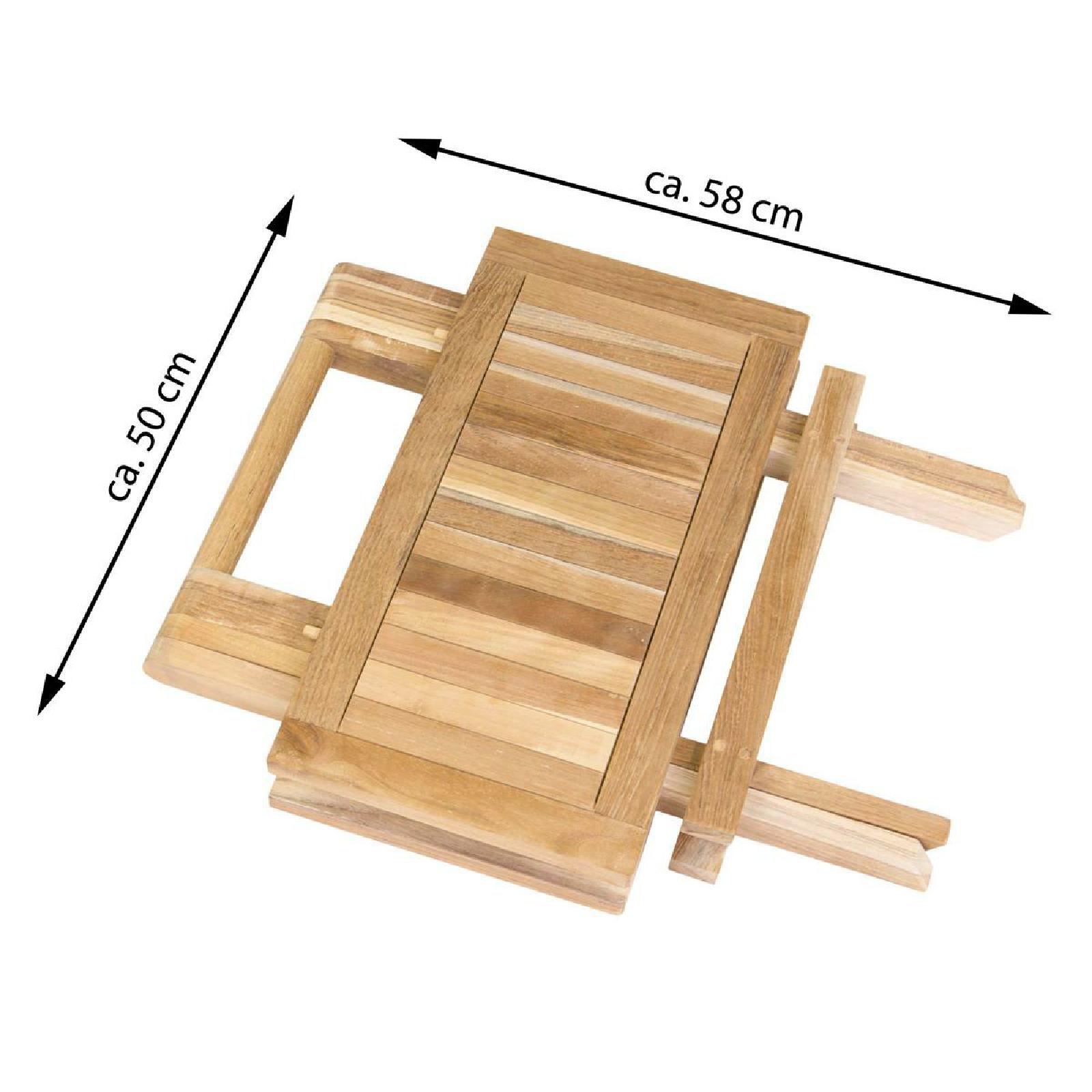 VCM Balkontisch Gartentisch Teakholz Beistelltisch klappbar natur50 x 50 cm
