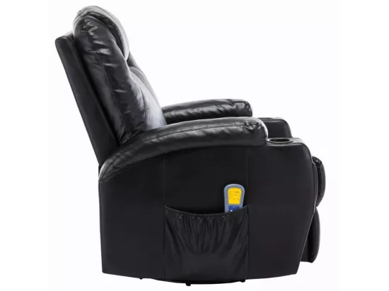 Fauteuil de massage inclinable électrique simili cuir noir Ripau