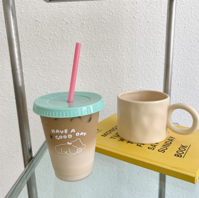Tuhat - Beletterde plastic drinkbeker met rietje (verschillende ontwerpen)