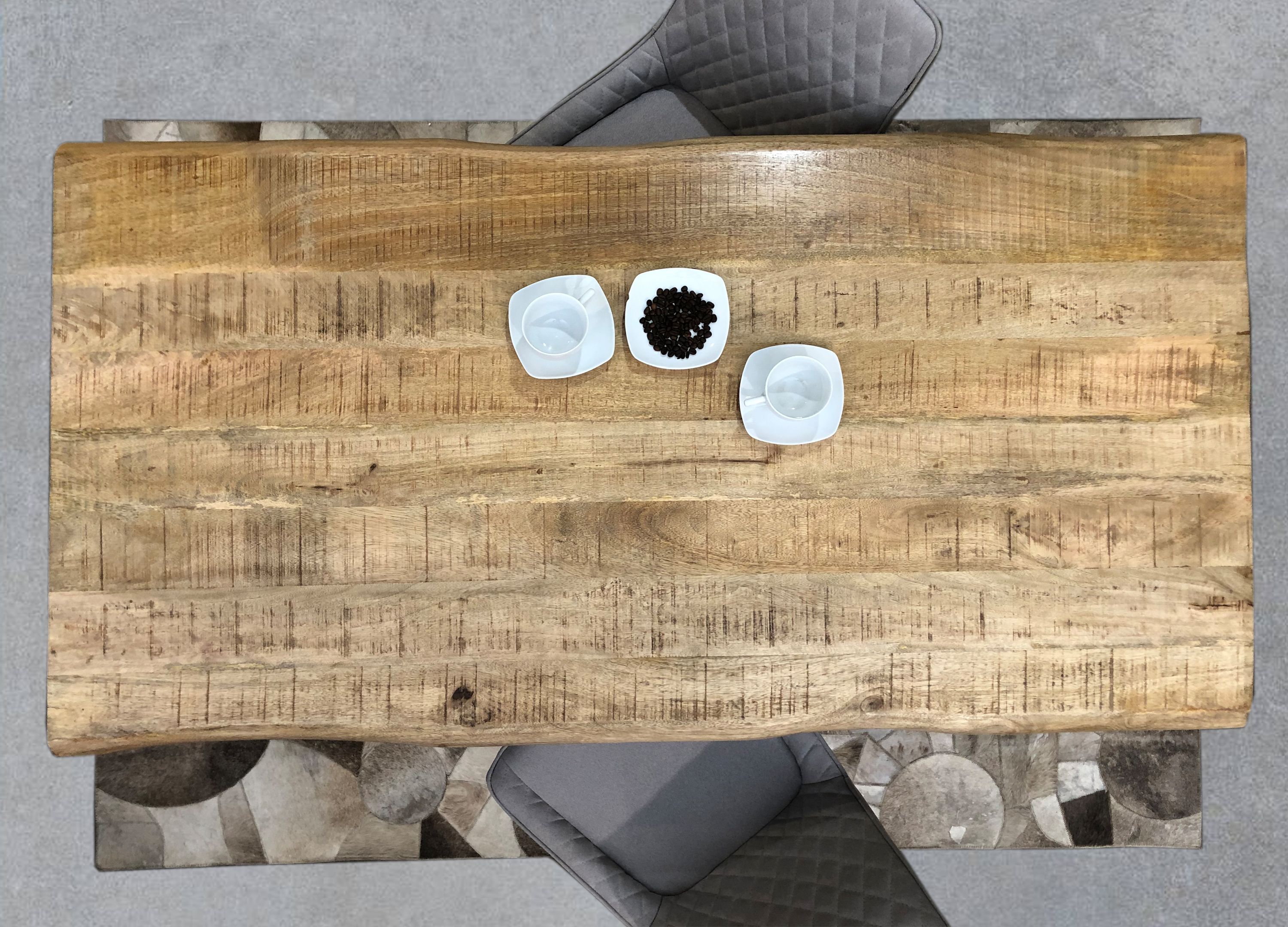 Tisch 160x85 Mango sägerau Küchentisch Esstisch Speisetisch Wohnzimmer Esszimmer