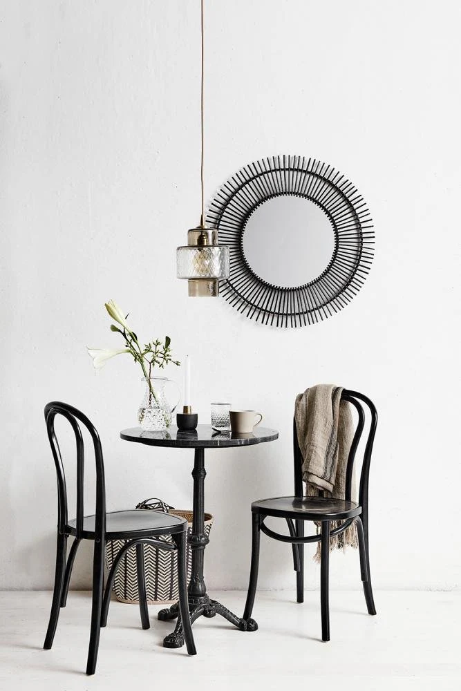 Nordal  Cafébord i jern/marmor - Ø: 60 cm.