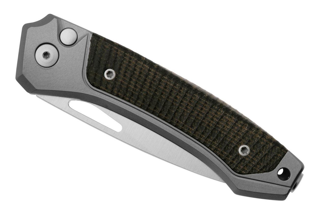 LionSteel Twain TW-GY-CVG Titanium, Green Canvas Micarta, zakmes, Gianni Pauletta design