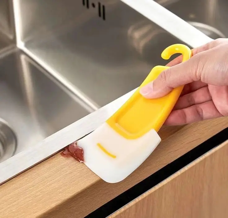 (13cm) Silikon Teig Schaber Anti-Haft Küchen Spachtel zum Kochen / Backen / Reinigen - Gelb