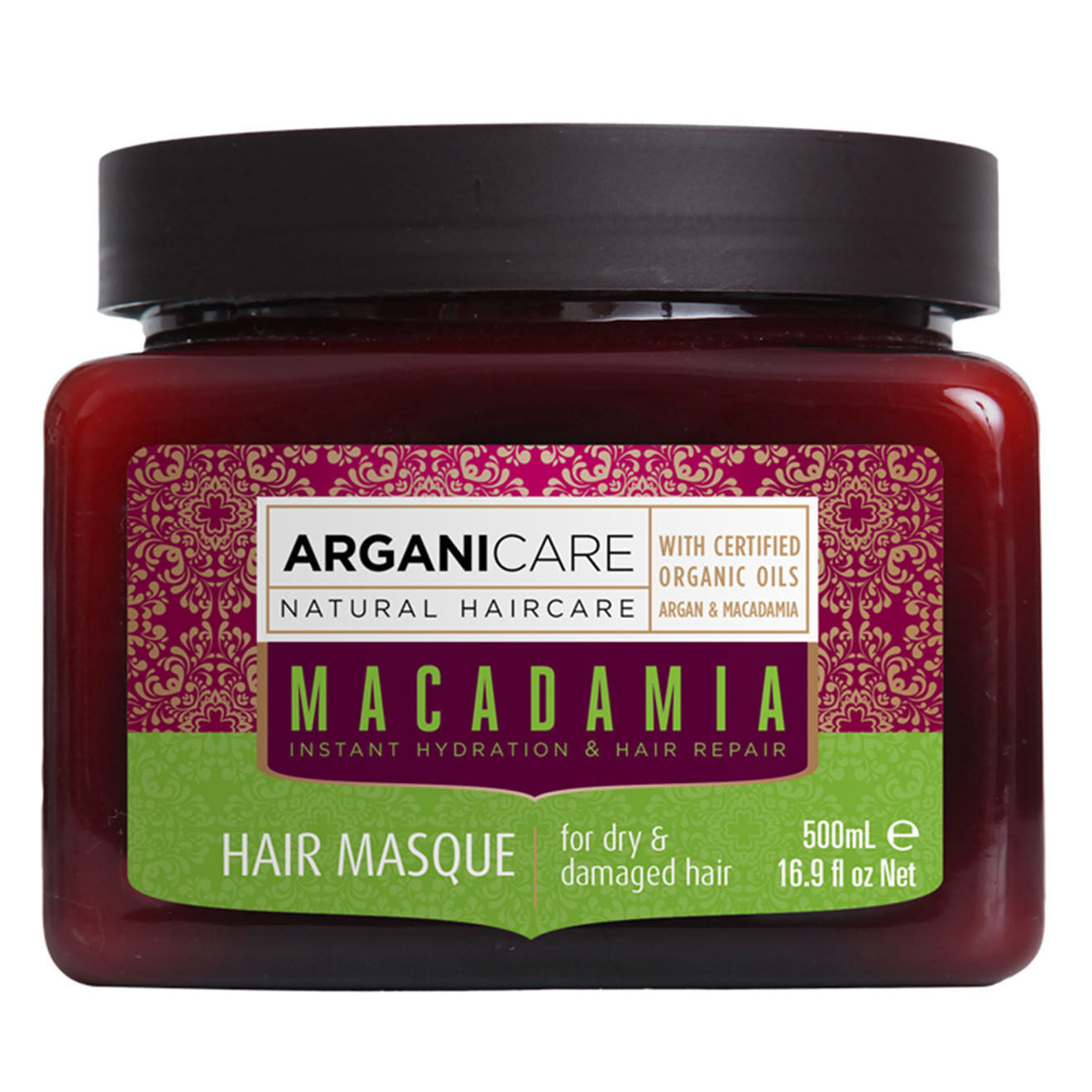 Arganicare Masque réparateur Argan & Macadamia cheveux secs et abîmés -  500 ml