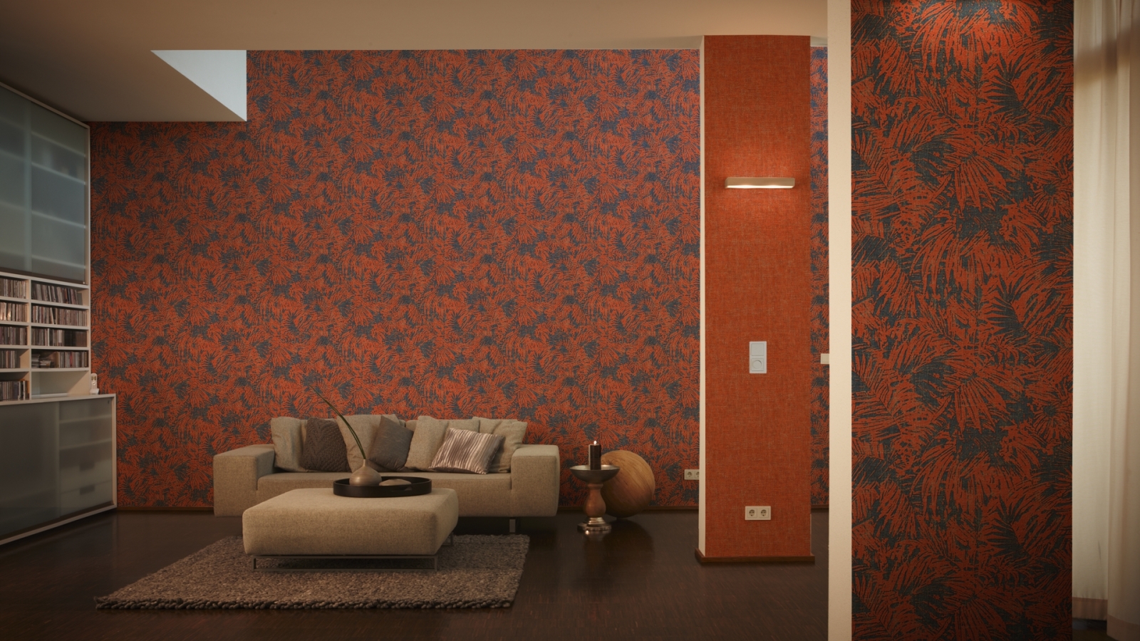 Vliestapete BORNEO - rot metallic - 10 Meter