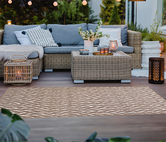 Outdoor-Wendeteppich »Knitted Joy«, braun, ca. 120 x 160 cm