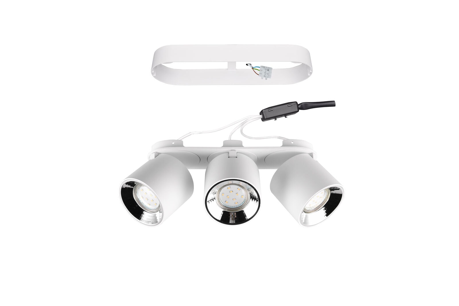 TRIO Retrofit Deckenlampe mit 3 Spots GUAYANA 27 cm weiß