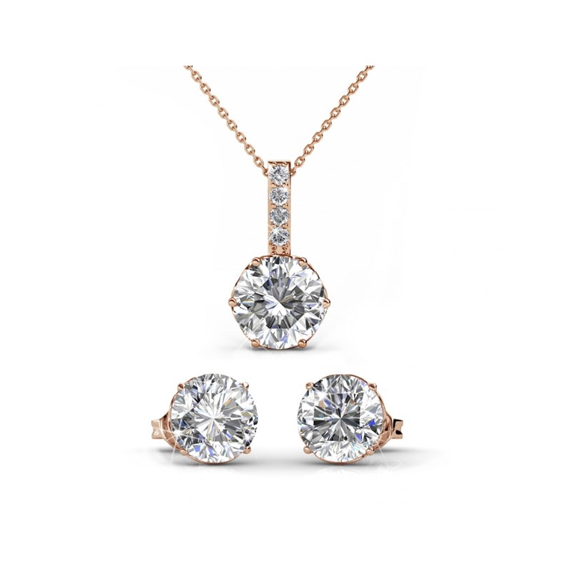 Parure Kristine - Or Rosé Et Cristal