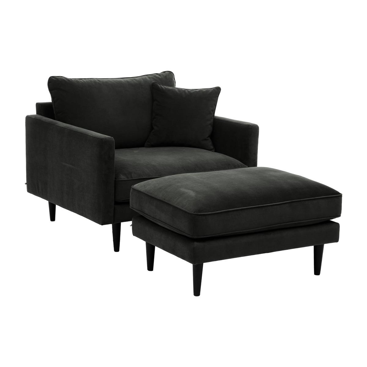 OTTOMAN VELOURS CANDICE KAKI