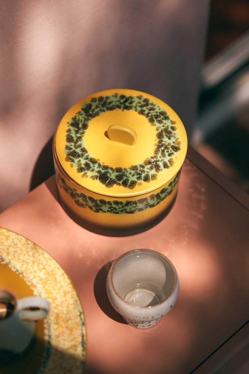 HKliving 70's Ceramic koektrommel voorraadpot disco